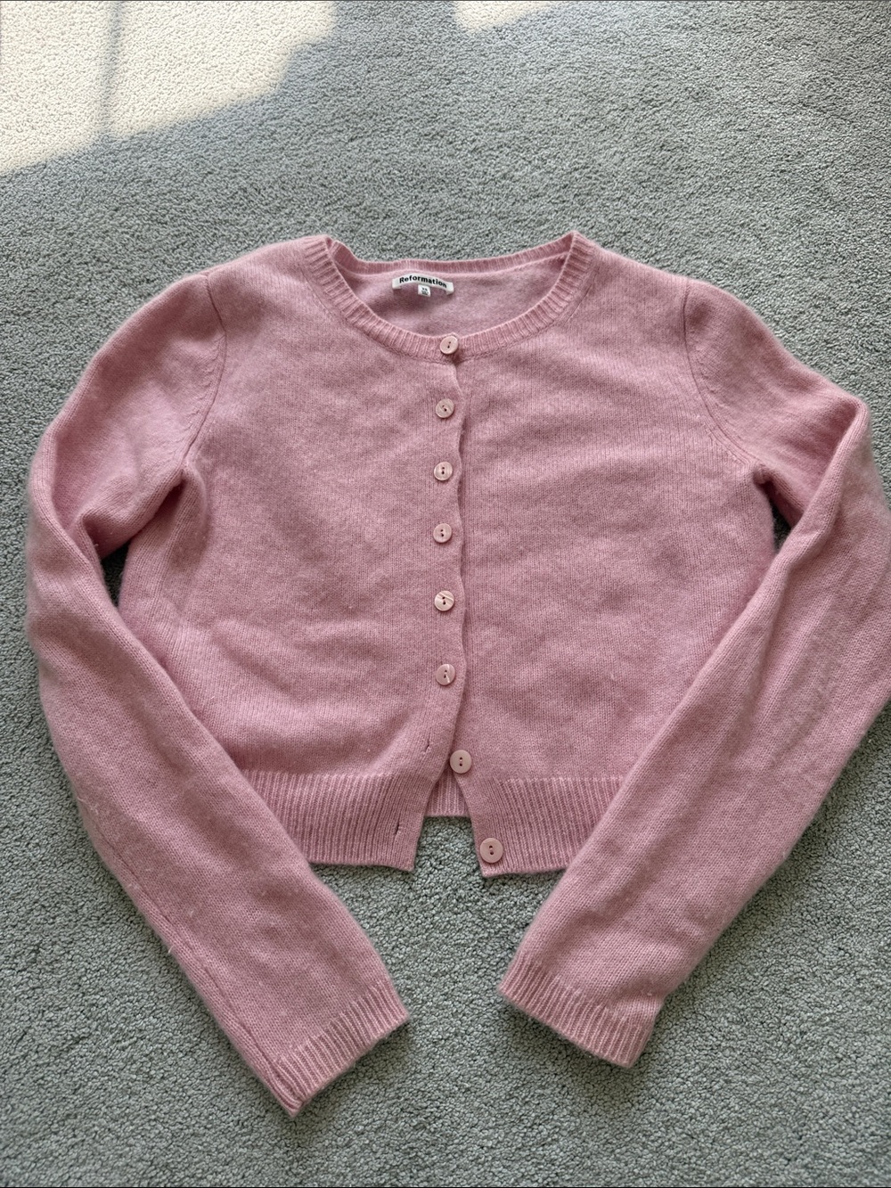 Reformation Soft Pink Women's Button-Up cashemerw cardigan xs
